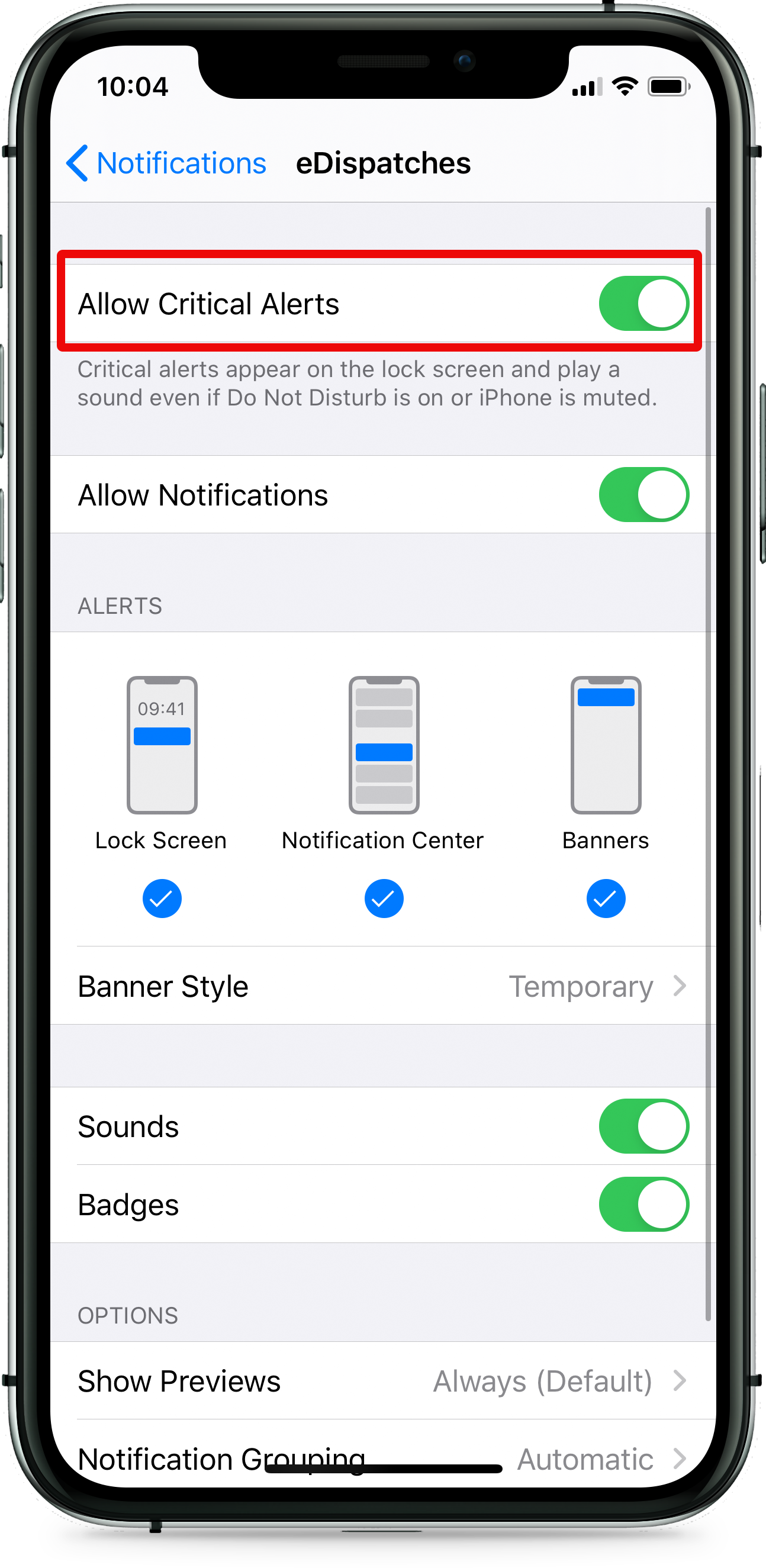 Apple iPhone 11 Pro Critical Alert.png