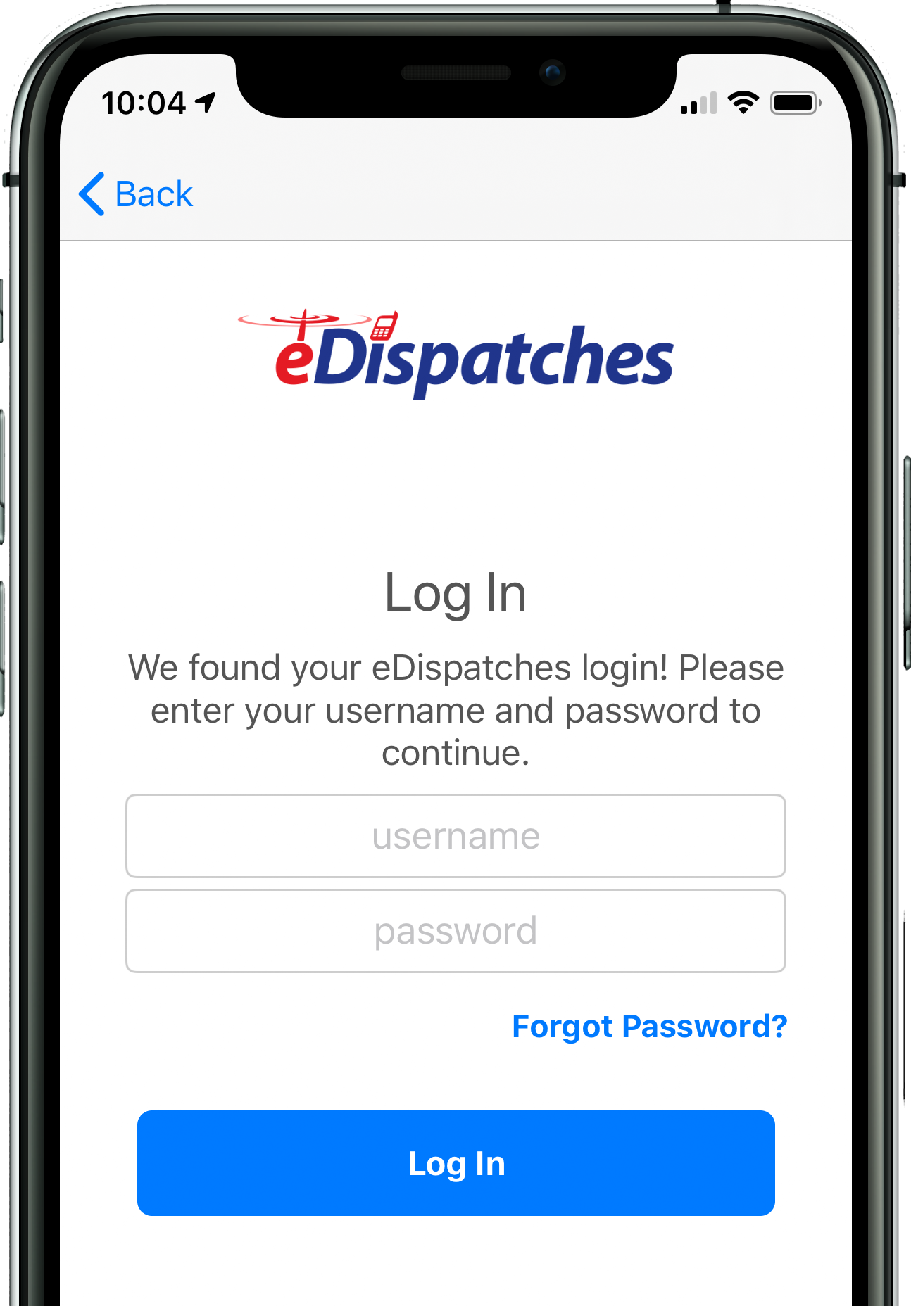 Forgot Password – eDispatches